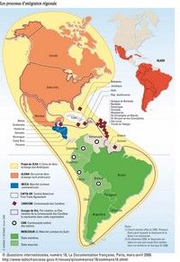 Carte de l'Amérique latine avec les accords commerciaux