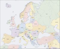 carte Europe couleur nom pays
