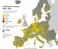 Carte taux urbanisation Europe
