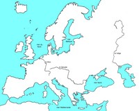 carte Europe vierge sans les frontières villes