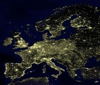 carte Europe vue de nuit