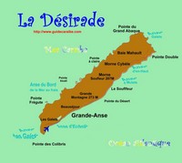 carte Désirade une dépendance de la Guadeloupe