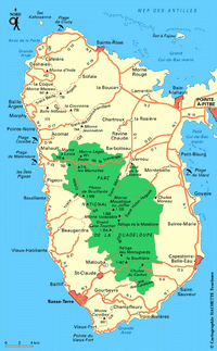 carte ouest de la Guadeloupe