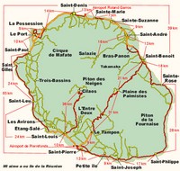 carte Réunion villes distances
