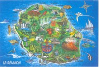 carte Réunion décorative
