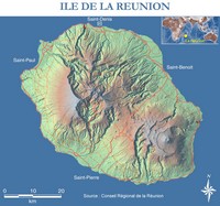carte Réunion vierge relief