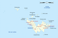 carte Saint-Barthélemy villes échelle îles aux alentours
