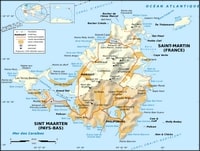 carte Saint-Martin frontières routes