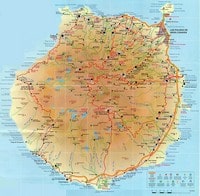carte Grande Canarie informations touristiques routes sommets montagneux