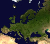 Carte satellite de l'Europe