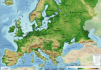 carte relief de l'Europe