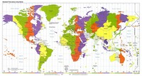 carte du monde fuseaux horaires découpage