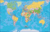 Carte du monde avec le nom des pays et les capitales