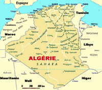 Carte villes régions Algérie