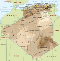 Grande carte de l'Algérie en détail