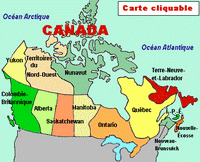 carte provinces du Canada