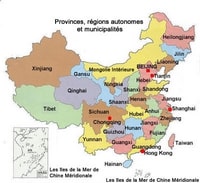 carte régions de la Chine