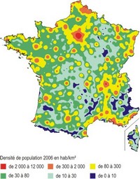 carte densité de population en France