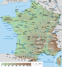 carte relief de la France