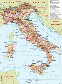 Carte des routes de l'Italie