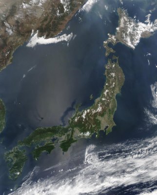 Carte satellite du Japon