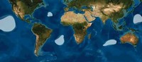 carte continents de plastique dans nos océans