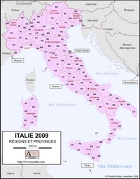 carte Italie régions provinces principautés