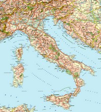 carte Italie routes villes lacs forêts aéroports