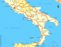 Carte Italie sud routes villes régions lacs