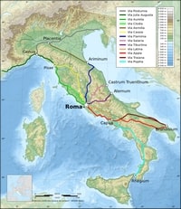 carte Italie voies romaines