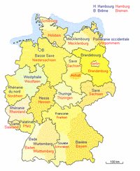 Carte Allemagne régions français allemand