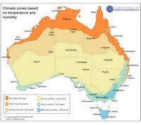 carte climat Australie températures humidité