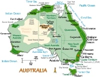 carte Australie végétation forêts villes États