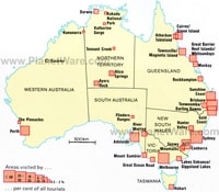 carte Australie zones visitées touristes