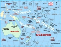 carte îles océans Australie