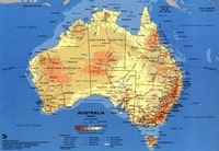 Carte Australie altitude