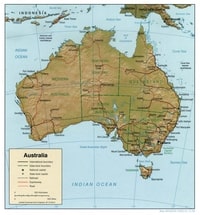 Carte Australie routes autoroutes relief États