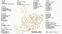 carte Barcelone districts et les principaux quartiers populaires