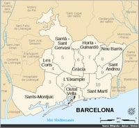 carte Barcelone districts quartiers numéros