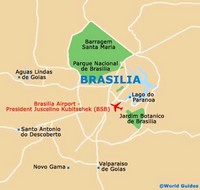 carte Brasília simple parc national aéroport