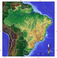 carte altitude Brésil