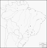 carte Brésil vierge villes hydrographie échelle