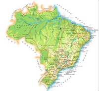 Carte Brésil fleuves villes états relief
