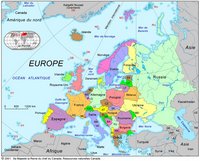 carte pays de l'Europe et des pays avoisinants
