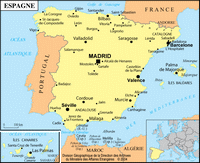 Carte Espagne capitale villes