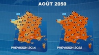 carte de france prévision canicule 2050