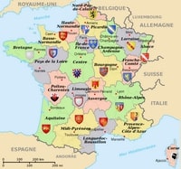 carte de france anciennes régions blasons