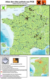 carte pollution au PCB en France en 2011