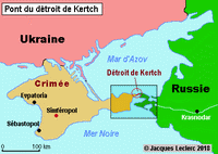 Carte Russie Crimée détroit Kertch