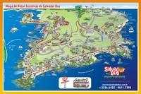 carte Salvador de Bahia circuit touristique bus plages hôtels zoo
